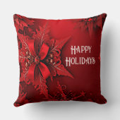 レッドリボンフローラホリデークリスマス クッション (裏面)