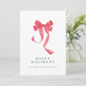 レッドリボンホリデー企業のクリスマスカード 招待状 (スタンド正面)