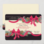 レッドリボンホリデー招待状 招待状 (正面/裏面)