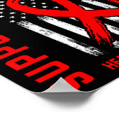 レッドリボンママハート病認識度国旗Graphi ポスター (角)