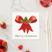 レッドリボンメリークリスマス スタンダードカクテルナプキン (インサイチュ)