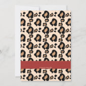 レッドリボンレオパードプリント60誕生日招待状 招待状 (裏面)