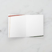 レッドリボン包まれた折り畳みクリスマスフォトカード シーズンカード (内部)