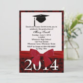 レッドリボン及びレッドヒョウ卒業招待状 招待状 (スタンド正面)