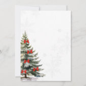 レッドリボン ウィンター ワンダーランド 1歳誕生日 招待状 (裏面)