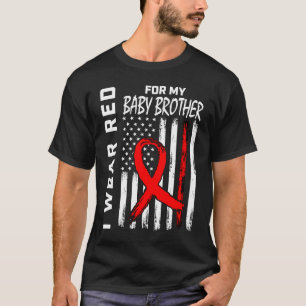 レッドリボン 赤ちゃん兄弟 心臓病 Awareness フラッグ Tシャツ