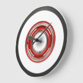 レッドリム大時計付きホワイトウォールタイヤ ラージ壁時計 (傾斜)