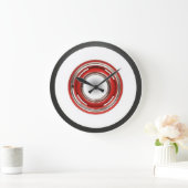 レッドリム大時計付きホワイトウォールタイヤ ラージ壁時計 (ホーム)