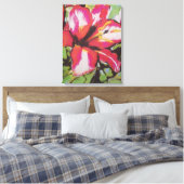 レッドリリー花モダンオリジナル絵画アート キャンバスプリント (インサイチュ (寝室))