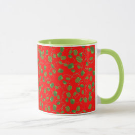 レッドリンガーコーヒーマグ上のシックなポピーの芽 マグカップ