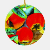 レッドリンゴ水カラーオリジナルアート絵画ズ セラミックオーナメント (正面)