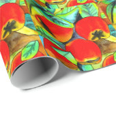 レッドリンゴ水カラーオリジナルアート絵画ズ ラッピングペーパー (ロールコーナー)