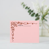 レッドリーフつる植物レシピ空白のカード ポストカード (スタンド正面)