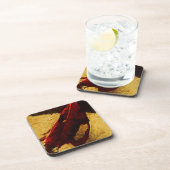 レッドリーフオンビーチ抽象芸術印象主義 コースター (右側)