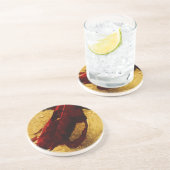 レッドリーフオンビーチ抽象芸術印象主義 コースター (側面)