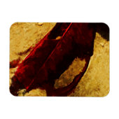 レッドリーフオンビーチ抽象芸術印象主義 マグネット (横)