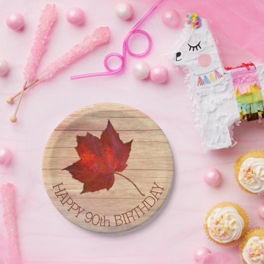 レッドリーフカスタム秋パーティープレート ペーパープレート (パーティー)