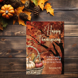 レッドリーフキャノピーエペソ5:20ハッピー感謝祭 カード