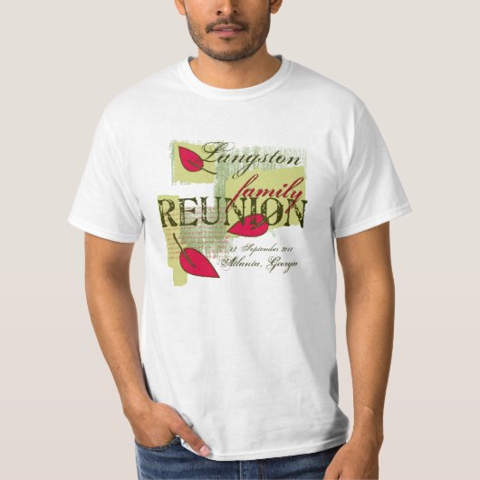 レッドリーフ名前をカスタムするファミリー懇親会 Tシャツ (正面)
