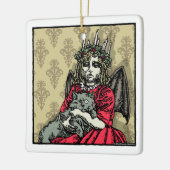 レッドルシア&キャット – ポップ・アートのゴシックホリデー セラミックオーナメント (左)