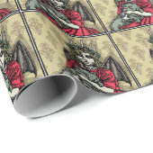 レッドルシア&キャット – ポップ・アートのゴシックホリデー ラッピングペーパー (ロールコーナー)