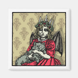 レッドルシア&キャット – マグネットポップ・アートのゴシックホリデー マグネット