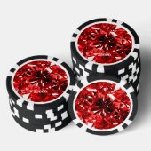 レッドルビージェムストーンクレイトランプのポーカーチッププレーンエッジ ポーカーチップ (積み重ね)