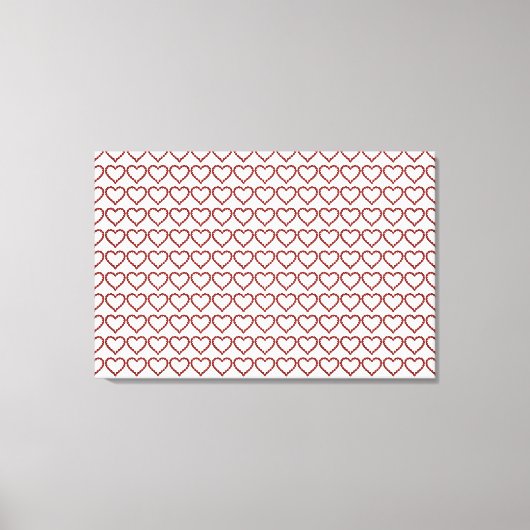 レッドルビージェムストーンハート キャンバスプリント (正面)