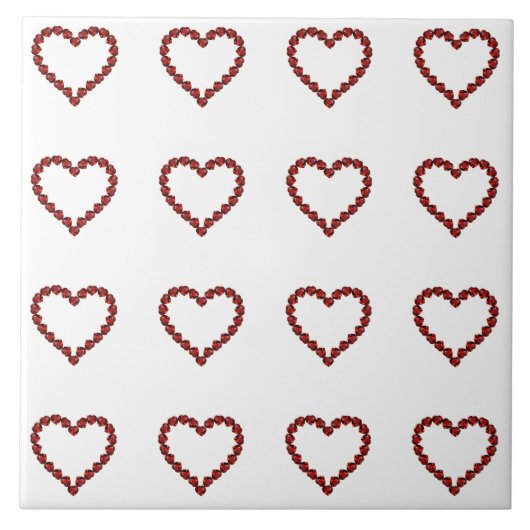 レッドルビージェムストーンハート タイル (正面)