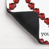 レッドルビージェムストーンハート マウスパッド (コーナー)