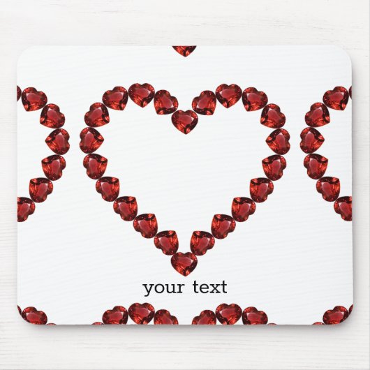 レッドルビージェムストーンハート マウスパッド (正面)