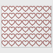 レッドルビージェムストーンハート ラッピングペーパー (フラット)