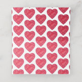 レッドルビーハートウォーターカラーアートゲスト座席表 プレイスカード (内部開封)