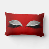 レッドルビー銀グリッターブラックグレームメイクアップまばたき ランバークッション (裏面)