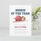 レッドルーキー・オブ・ザ・イヤー野球・ファースト誕生日 招待状 (スタンド正面)