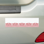 レッドルースターのクロスステッチ バンパーステッカー (車上)