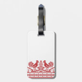 レッドルースターのクロスステッチ ラゲッジタグ (裏面縦)