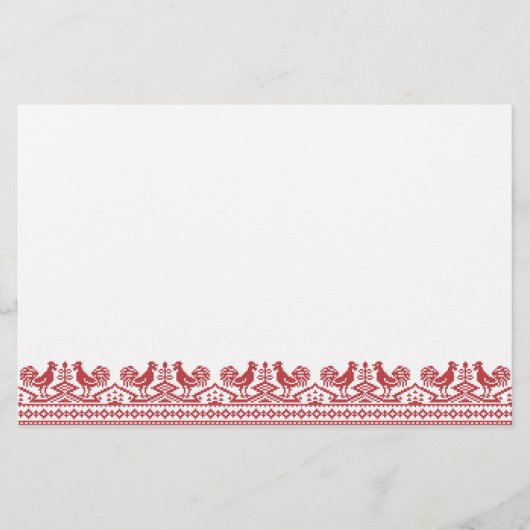 レッドルースターのクロスステッチ 便箋 (正面)