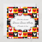 レッドルースターアメリカンカントリーファームパターン 招待状 (裏面)