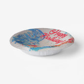 レッドルースターウォーター絵を描カラーズアート誕生日 ペーパーボウル (傾斜あり)