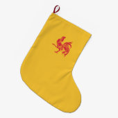 レッドルースター（ワロニア国旗） ラージクリスマスストッキング (正面 (吊り時))