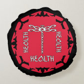 レッドルートチャクラ"ヘルス"トンフライデザイン ラウンドクッション (裏面)
