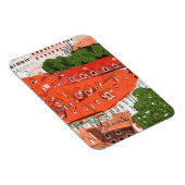 レッドルーフプラハチェコシティスケープ紙コラージュアート マグネット (右側)