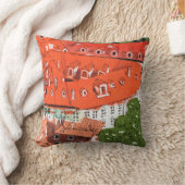 レッドルーフプラハチェコシティスケープ紙コラージュ クッション (ブランケット)