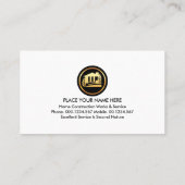 レッドルーフ金ゴールド手利師ツール建物 名刺 (裏面)