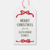 レッドループボーズクリスマスホリデー ギフトタグ (正面)