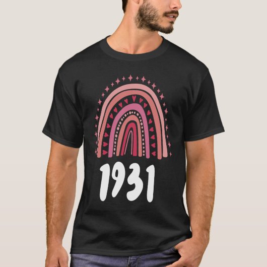 レッドレインボーイヤー誕生1931誕生日 Tシャツ (正面)