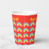 レッドレインボーバースデーパーティーテーマ紙カップ 紙コップ (右)