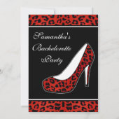 レッドレオパードアニマルプリントヒールバチェロレッテ 招待状 (裏面)