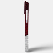 レッドレザーおよびブラシ付きスチールプリント Case-Mate iPhoneケース (裏面 / 左)